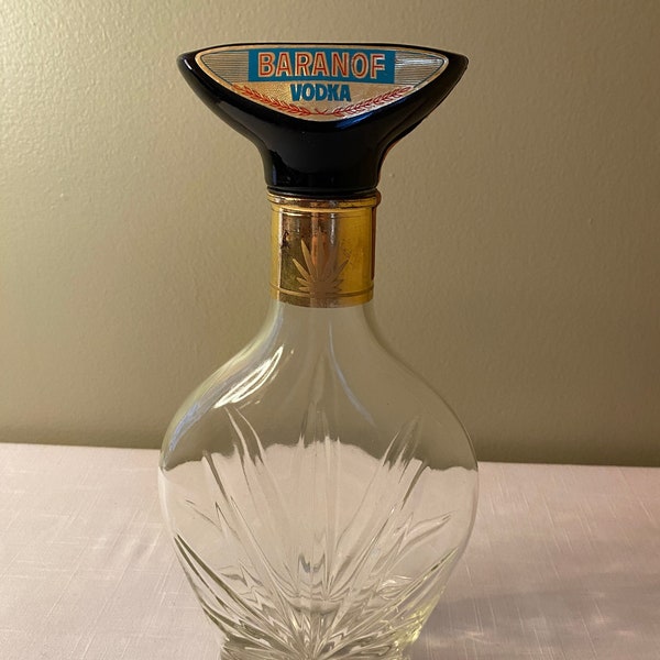 ULTRA RARE-1959 "Baranof Vodka" By Jim Beam Glass Whiskey Decanter