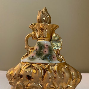 Vintage - 1972 &quot;Weeping Gold&quot; Floral Executive Series Jim Beam   Decanter