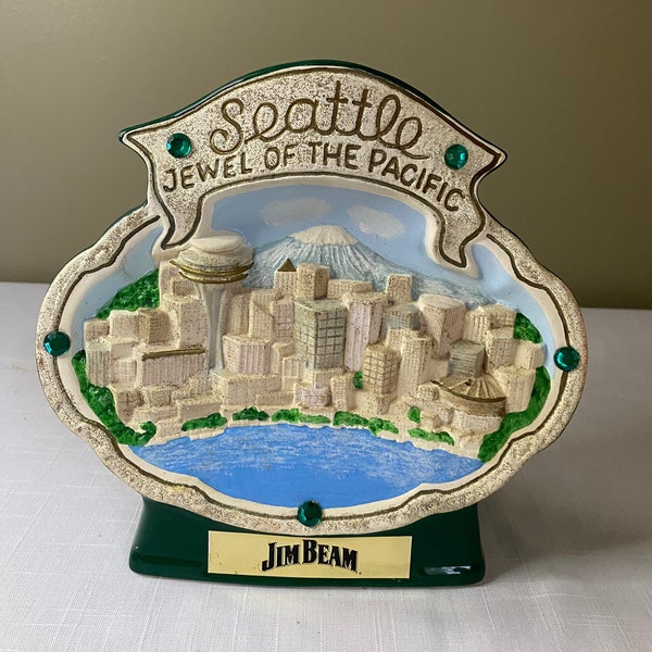 RARE-1996 "Seattle" The Jewel of the Pacific Jim Beam Whiskey Decanter