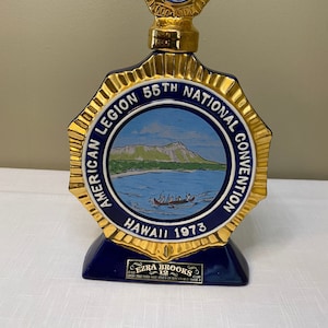 Vintage-1973 &quot;American Legion&quot;  55th National Convention 24k Hawaii Ezra Brooks   Decanter