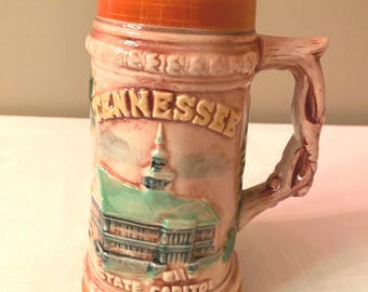RARE-1980&#39;s &quot;Tennessee Capital&quot; Ceramic/ Porcelain Stein