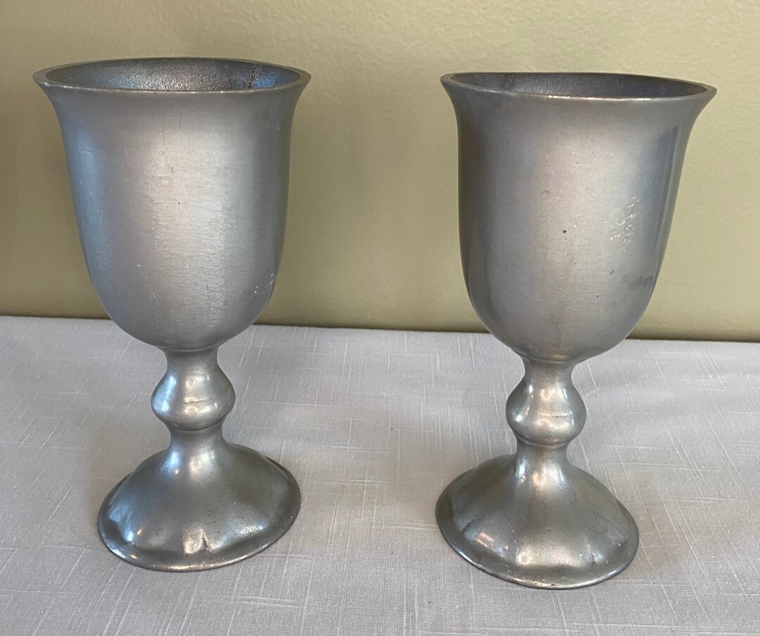 Vintage 2 Pewter Renaissance Goblets - Etsy