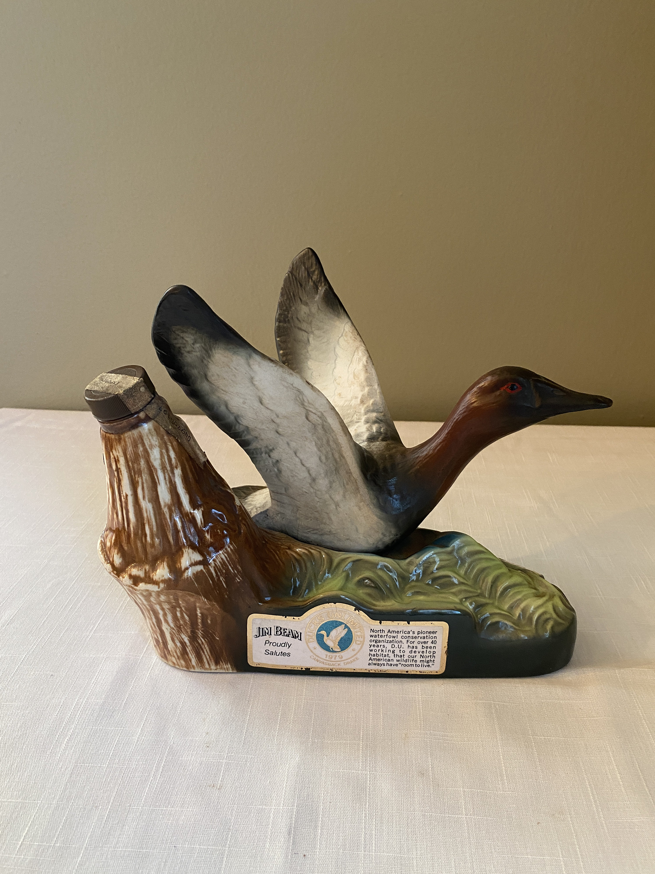 Vintage1979 canvasback Drake Duck Ducks Unlimited Jim Beam Whiskey