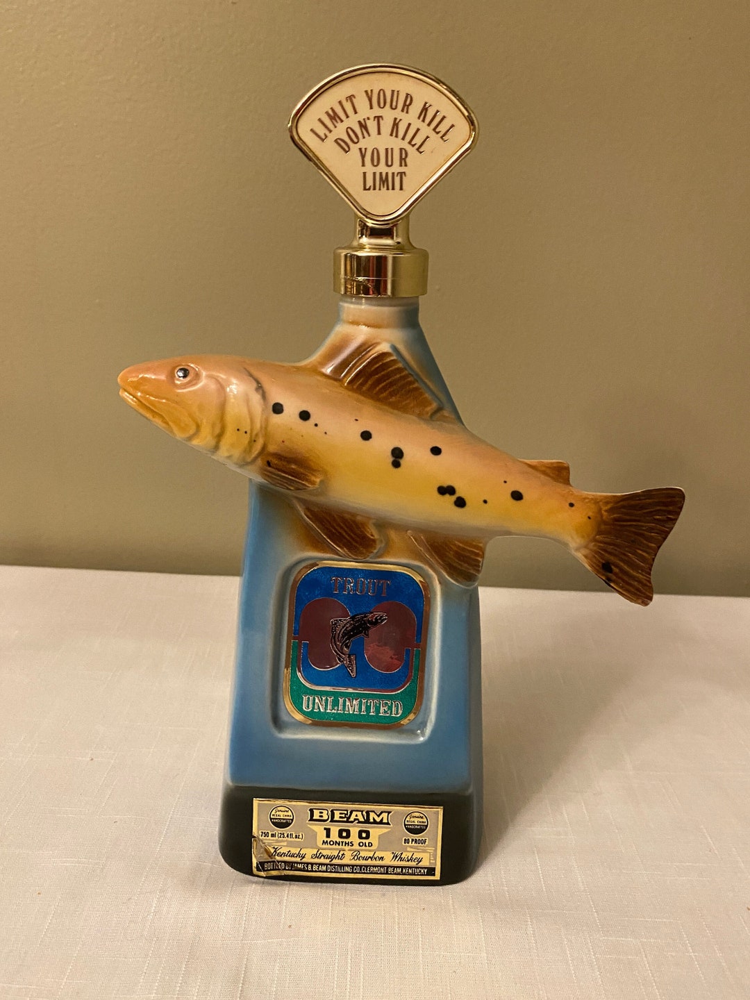 Rare 1977 Trout Unlimited Jim Beam Decanter Etsy