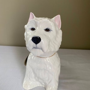 Rare-1970 &quot;West Highland White Terrier&quot; Scottie Dog-Black & White Royal Adderley for James Buchanan and Co Ltd