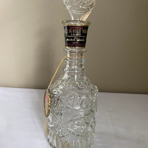 Decantador Jim Beam de cristal transparente de 1966