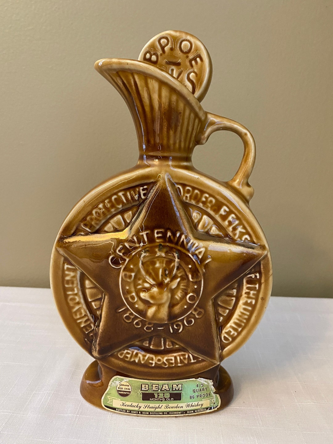 Vintage 1963 Centennial B.P.O.E. Elks Jim Beam Decanter Etsy