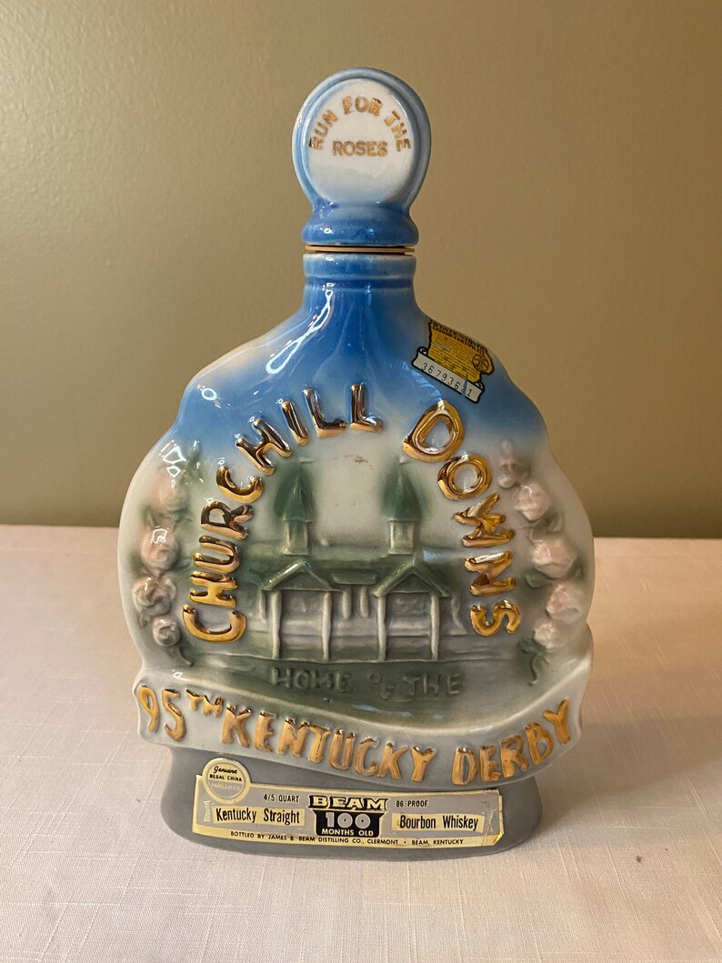 Vintage1971 Churchill Downs Jim Beam Whiskey Decanter Etsy