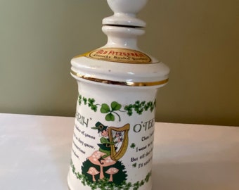 Vintage-1968 Old Fitzgerald “The Wearin’ O’ The Green” Whiskey Decanter