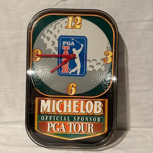 Rare-1994 &quot;PGA TOUR&quot; Anheuser Busch Michelob Official Sponser Golf Tournament Advertising Bar Clock