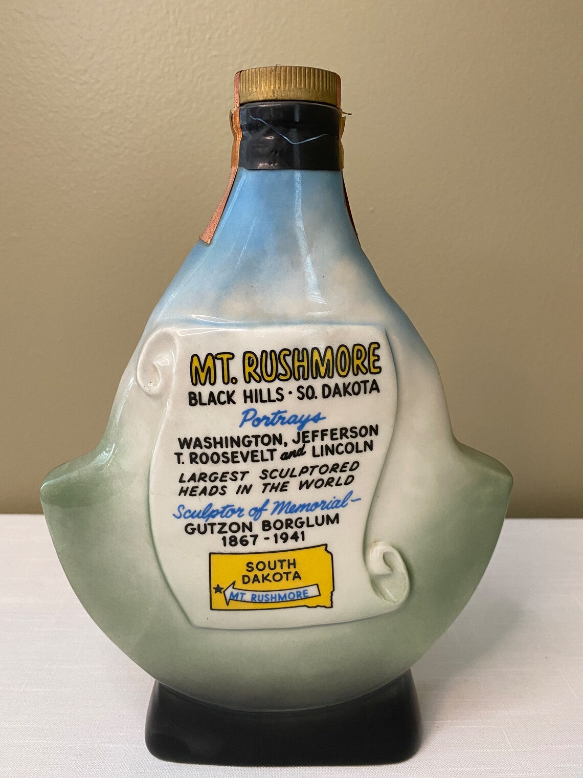 Vintage 1969 Black Hills Mt. Rushmore Jim Beam Decanter Etsy