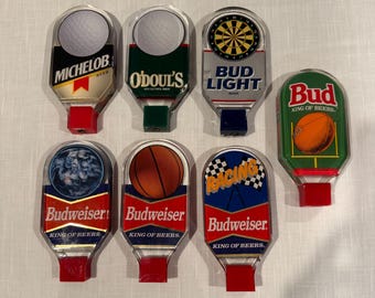 RARE-1990's Bar Taps - Michelob, O'Doul's, Bud Light, Budweiser and Bud Acrylic Handles