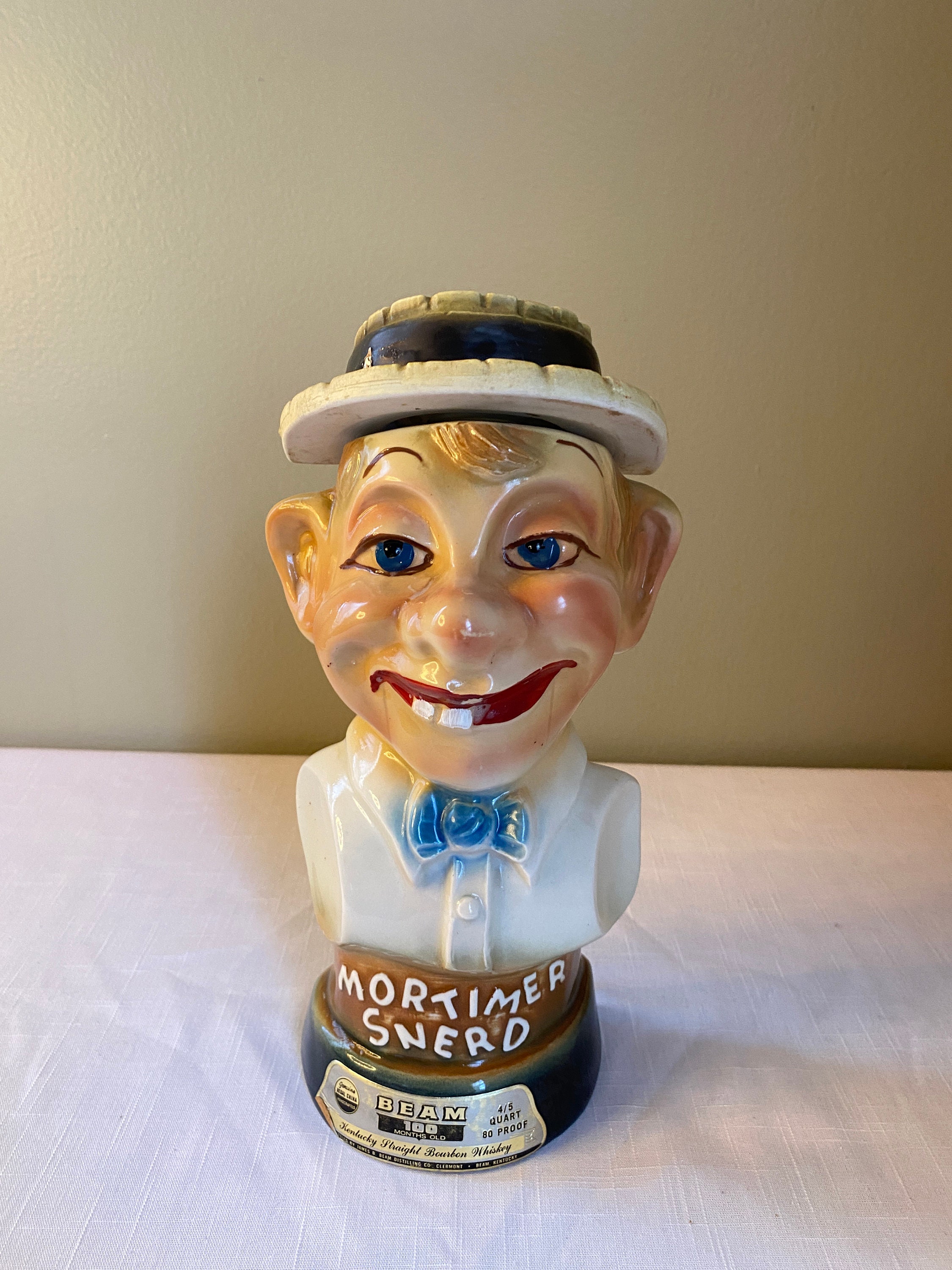 70sレアMortimer Snerd俳優ジンビームデカンタアメリカアンティーク Vintage-1977 