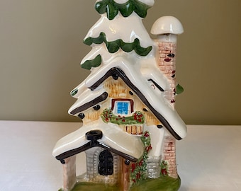 RARE-1974 "Cabin" Famous Firsts Tirolean Rain Or Shine R.E.M. Originals, Ceramic Decanter