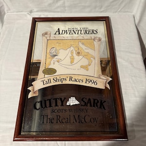 Rare-1996 Cutty Sark Mirror Sign Bar Decor Man Cave  Advertising Sign Bar Barware Mirror