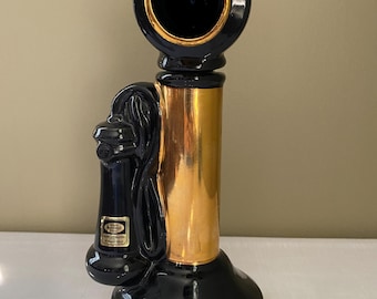 RARE- 1971 "Candlestick Telephone" 24k Gold Ezra Brooks Bar Decanter
