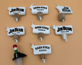 RARE-1960 and 1970's Advertising Bar Bottle Pouring Spouts barware top bar
