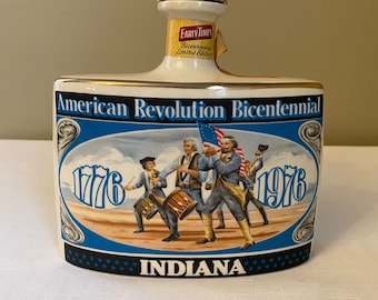 Rare-1976 "Indiana" Early Times American Revolution Bicentennial Edition 1776-1976 Whiskey Decanter.