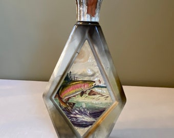 Vintage - 1970's "Rainbow Trout" by James Lockhart Jim Beam Whiskey Decanter / Flask