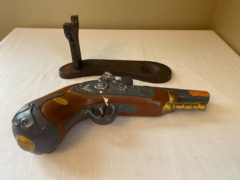 Vintage 1968 flintlock Dueling Pistol & Stand Etsy