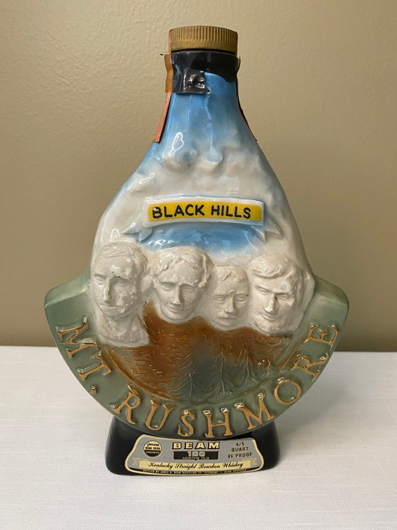 Vintage 1969 Black Hills Mt. Rushmore Jim Beam Decanter Etsy