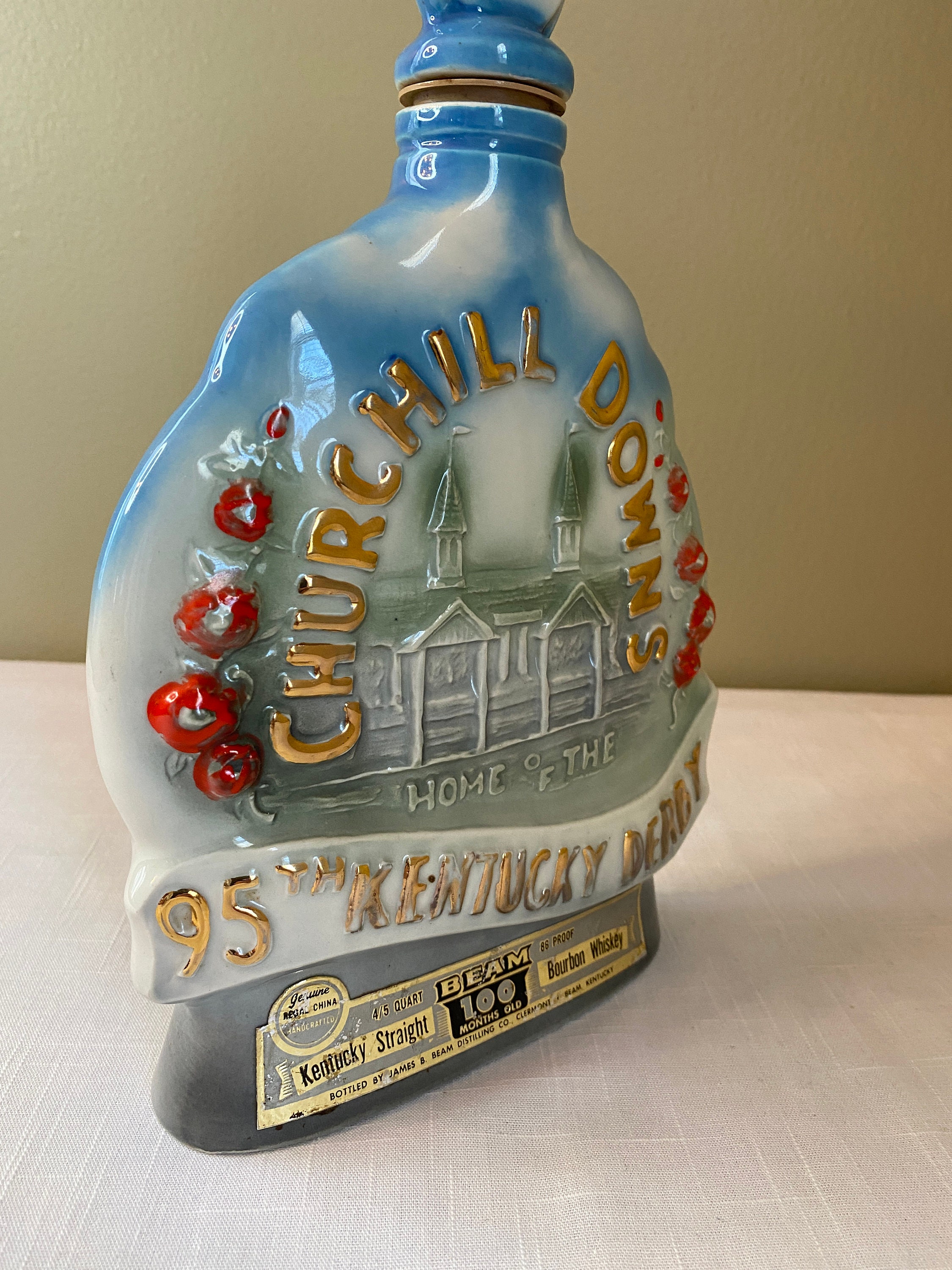 Vintage1971 churchill Downs Jim Beam Whiskey Decanter Etsy