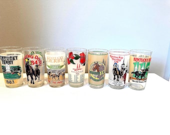 Vintage-1973-1989 Kentucky Derby Official Glasses