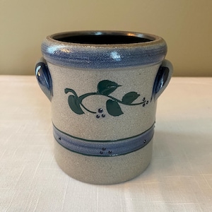 Rare-1993 Rowe Pottery Works Salt Glaze Utensil Kitchen Crock