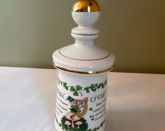 Vintage-1968 Old Fitzgerald “The Wearin’ O’ The Green” Barware Bar Irish Decanter