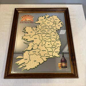 Sehr seltener Baileys Irish Cream Irish Name Map Werbung Bar Spiegel