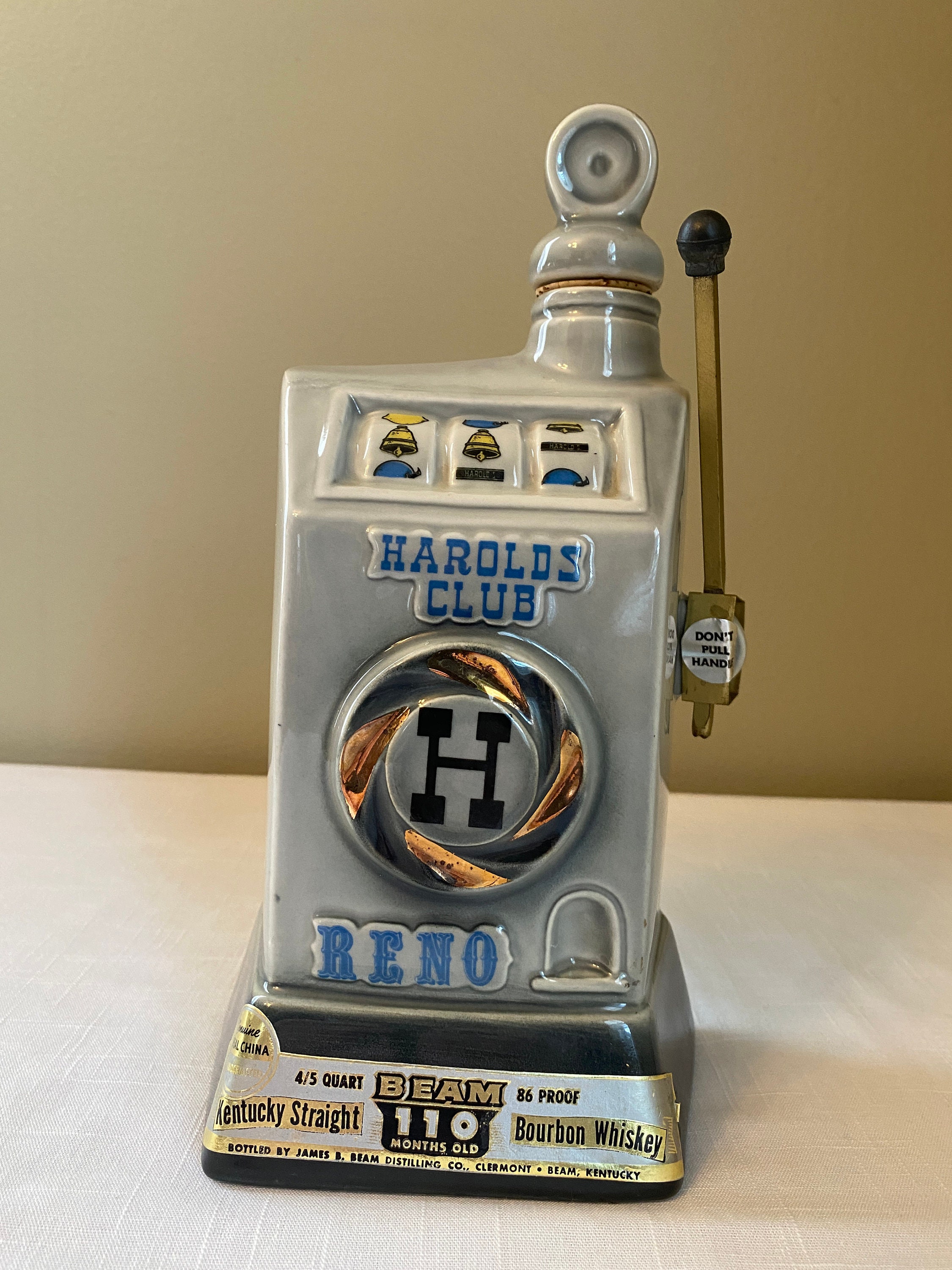 Vintage-1967 "Blue Slot Machine" Reno-Harold's Club - Jim Beam   Decanter