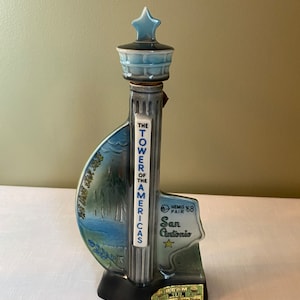 Vintage - 1968 &quot;San Antonio&quot; &quot;Texas&quot; Tower of The America&#39;s Hemis Fair Jim Beam   Decanter