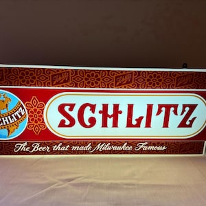 VERY RARE-1960’s Schlitz  Light Up Sign Bar Advertising Man Cave Gift Light