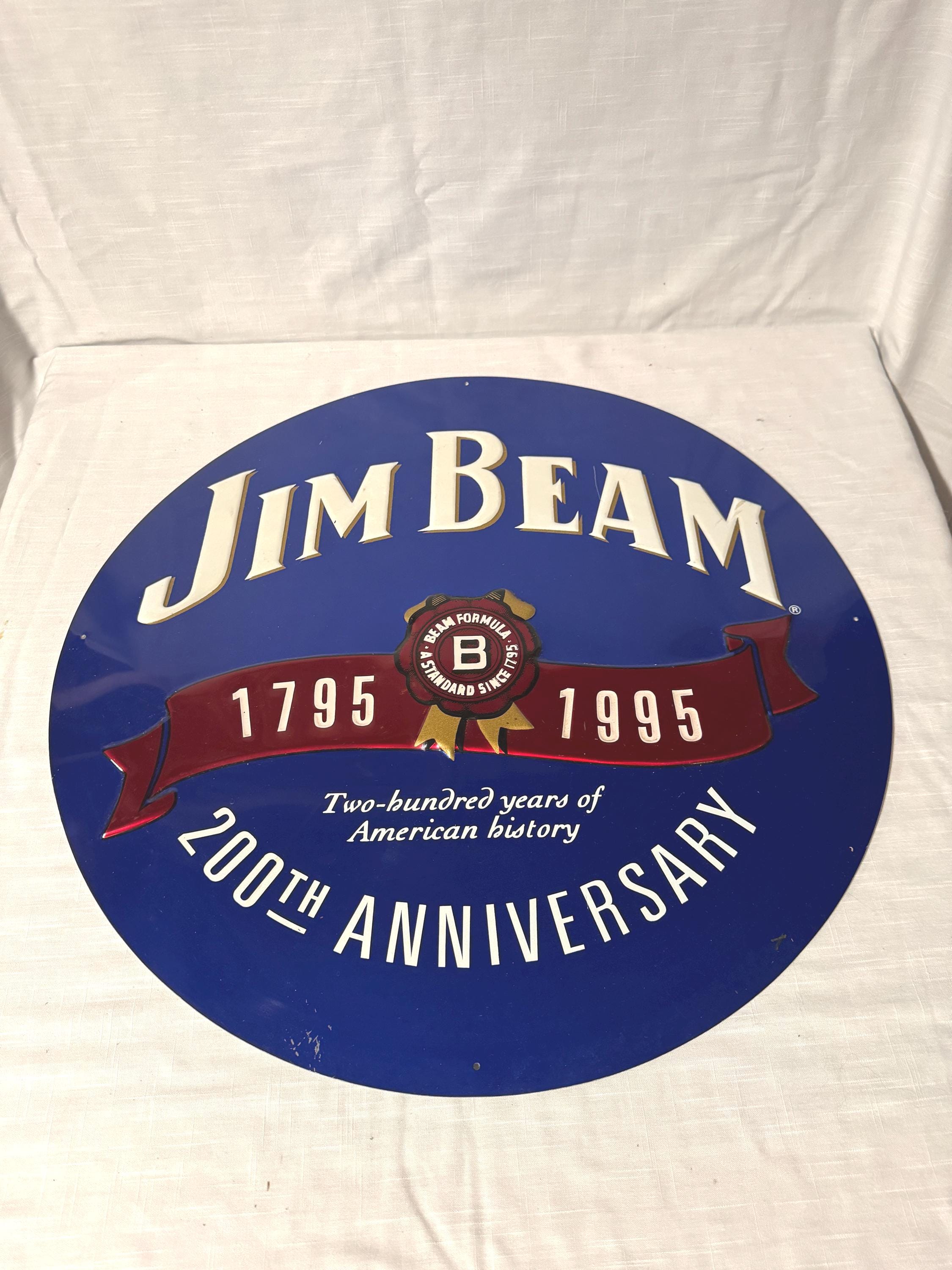 【封シール切れ】ヴィンテージ Jim Beam ジム・ビーム レトロ Rare 1995 Jim Beam 200th Anniversary Tin Sign: Barware Decor - Etsy