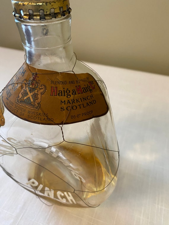Rare-haig & Haig Pinch 3-sided Bottle With Wire 4/5 Quart (1957-64