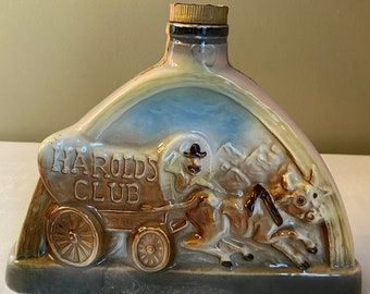 Vintage-1969 "Reno Nevada"- "Harolds Club" Jim Beam Barware Bar Decanter