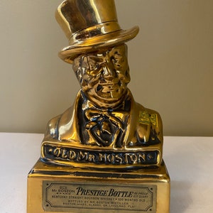 Vintage-1970 &quot;Old Mr. Boston Bust&quot; Brand Prestige   Decanter