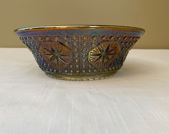 Vintage-1950&#39;s Carnival Depression Candy Dish Glass Bowl