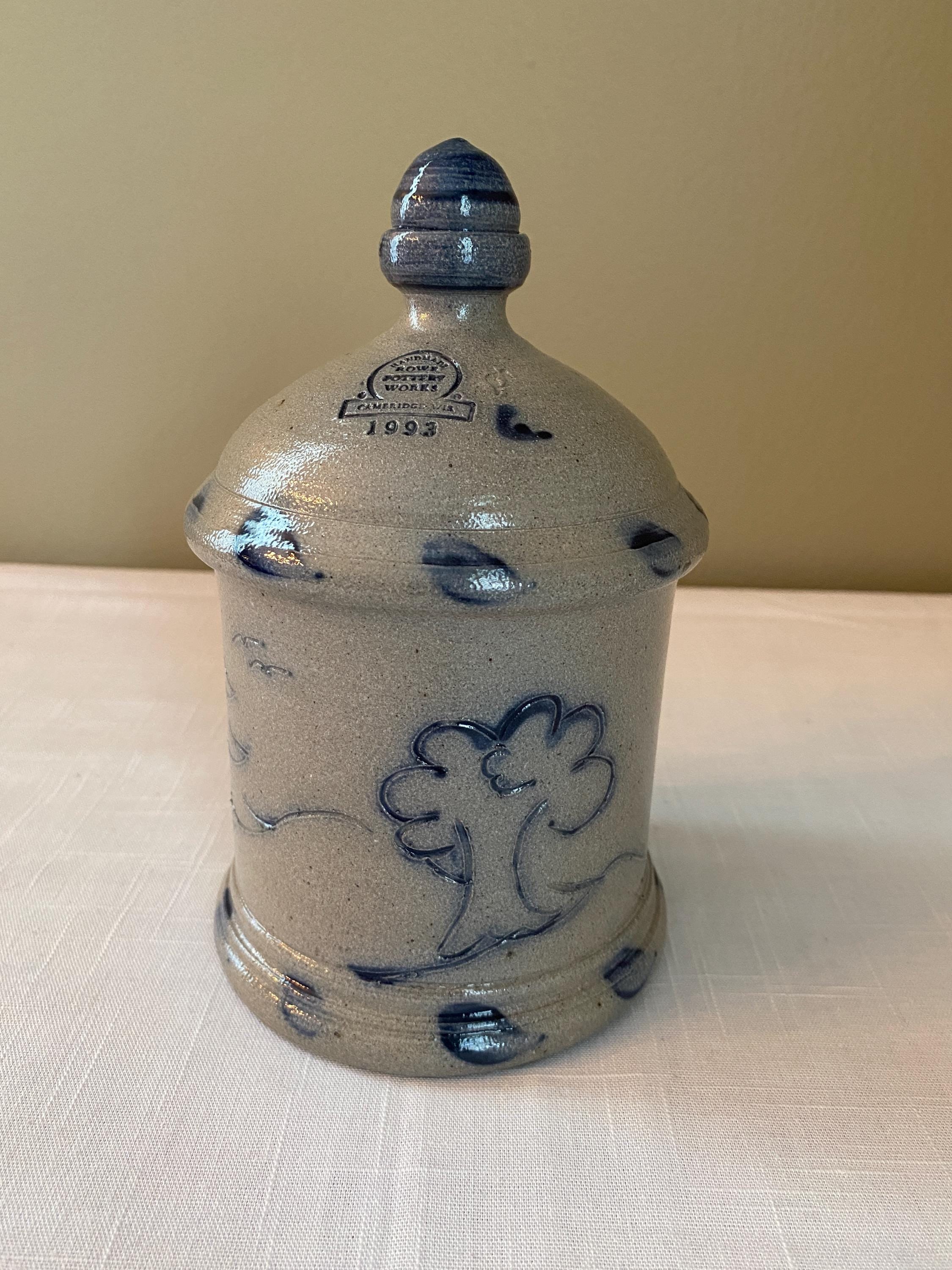 ROWE Pottery ソルトグレーズ　サンタクロース　ローポタリー Rare-rowe Pottery Works Salt Glaze, 1993 Boy and Dog Bank - Etsy