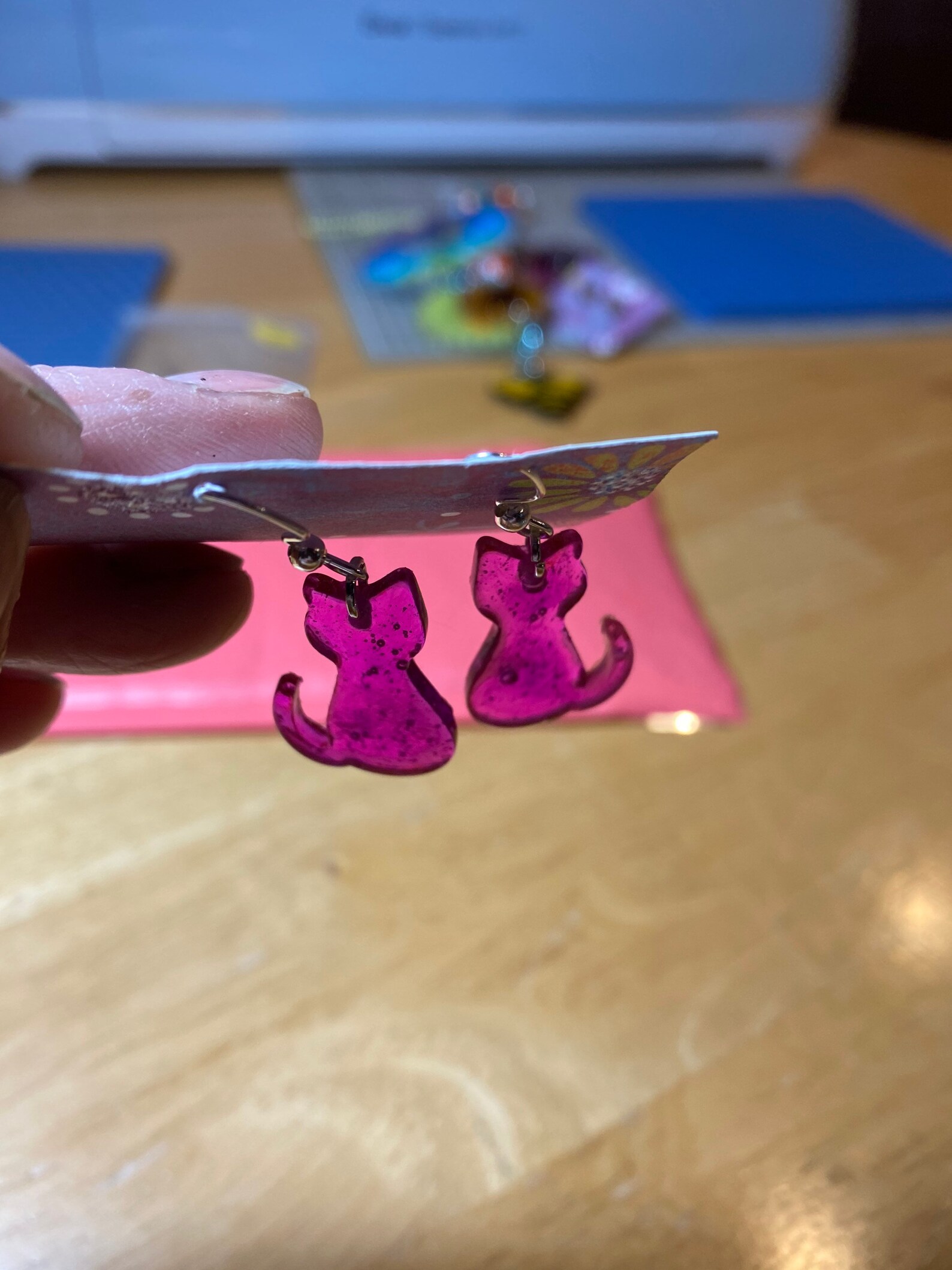 Dangle cat earrings Etsy