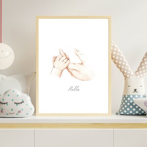 Poster Geburt / Hände / Neugeborenes Geschenkidee / Hände / DINA4 / Schwangerschaft / Babyshower / personalisiert / Geburtstag / Erinnerung