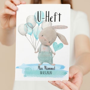 My-Little 3-fold Set Passport U-booklet vaccination certificate covers rabbit blue, with personalization possible image 5
