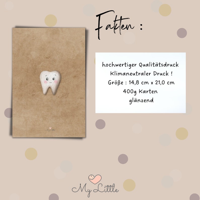 Zahnfee / 20 Karten Set / Milchzahn / My Little / Geschenk / Zahnkalender / Zertifikat / Meilenstein / Geburtstag / Einschulung / Wackelzahn Bild 9