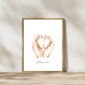 Poster "Little one" / Geburt / Geschenkidee / Schwangerschaft / DINA4 / Hände Füße / Sternenkind / Babyshower / Druck / Baby / Erinnerung