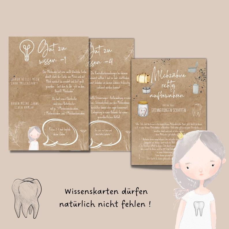 Zahnfee / 20 Karten Set / Milchzahn / My Little / Geschenk / Zahnkalender / Zertifikat / Meilenstein / Geburtstag / Einschulung / Wackelzahn Bild 6