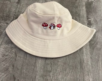 Embroidered Mushroom Bucket Hat