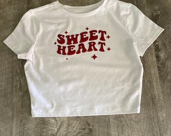 Valentine’s Day Sweet Heart Fitted Crop Top