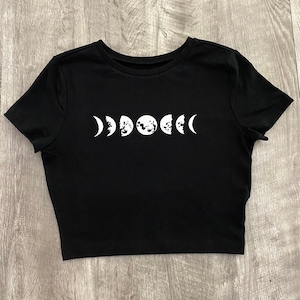 Celestial Phases of the Moon Fitted Crop Top - Etsy