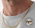 Mens Chain, 4mm Gold Plated Curb Chain, Personalized Chain, Custom Necklace, Engraved Initials, Stainless Steel Necklace for Men