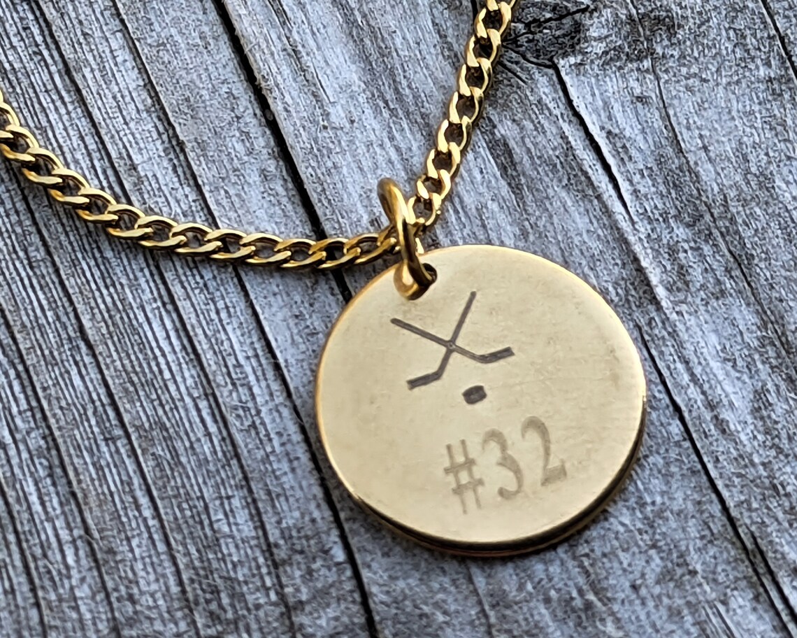 Mens Gold Pendant Necklace 20mm Personalized Custom Circle Etsy